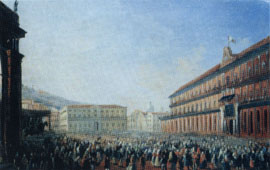 Palazzo reale in occasione della permanenza a Napoli di Papa Pio IX (1849) – L. Fergola