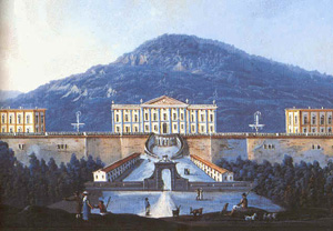 El Palacio Real de Portici en una pintura de 1700