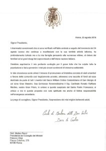 Lettera al Presidente Renzi